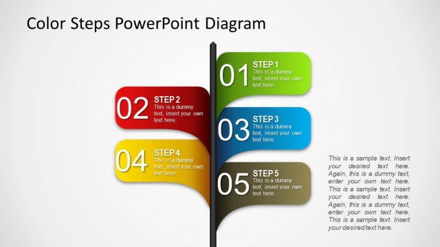 Color 5 Steps Shape for PowerPoint