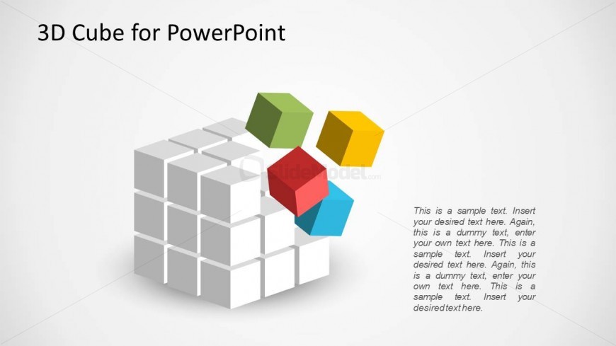 3D Cube PowerPoint Design with Colors