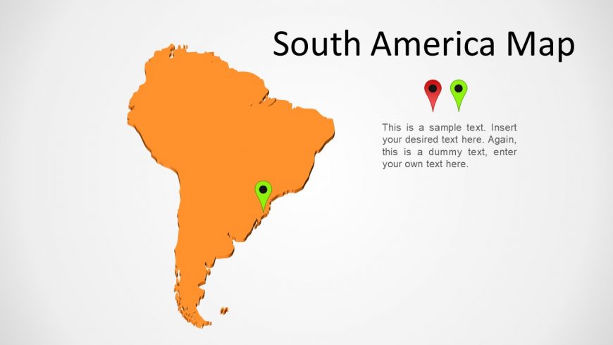 3D South America PowerPoint Map