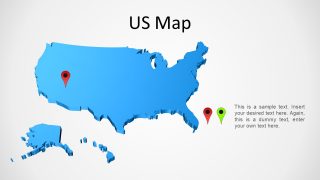 3D US PowerPoint Map Outline