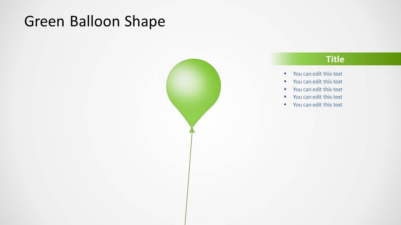Green Balloon Shape Design for PowerPoint