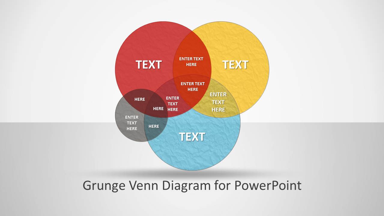 Creative Grunge Venn Diagram Design for PowerPoint