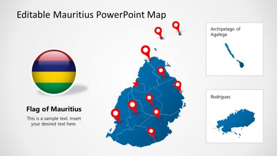 Editable Mauritius PowerPoint Map