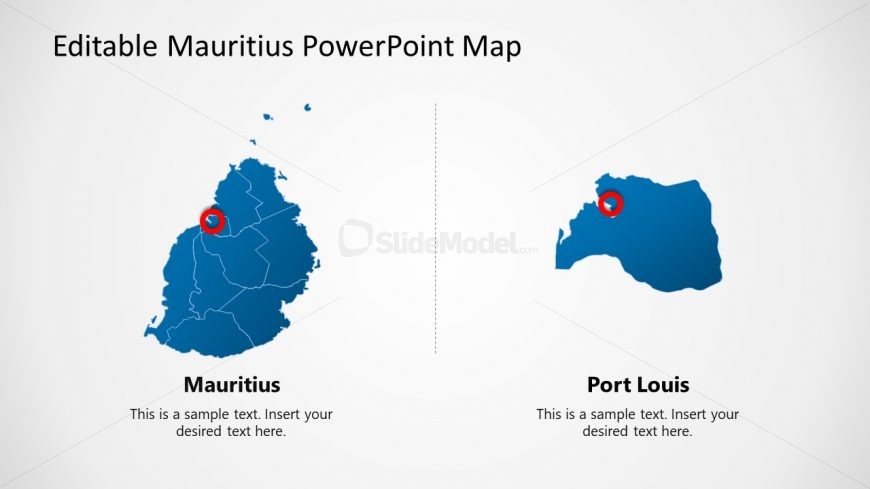 Slide Showing Map for Port Louis and Mauritius 