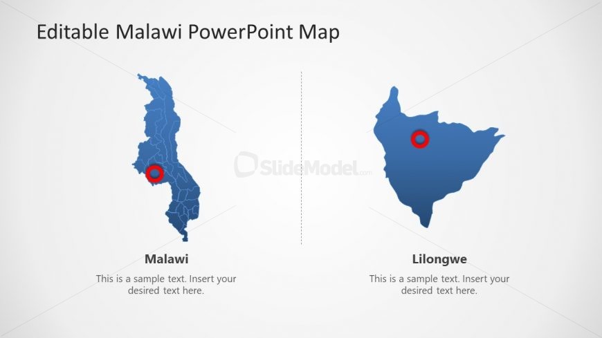 Editable Map of Malawi Africa