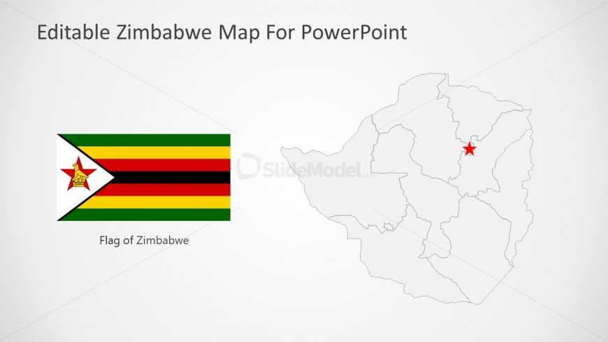 Editable Zimbabwe Map with Flag