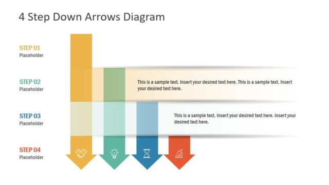4 Step Down Arrows PowerPoint Template