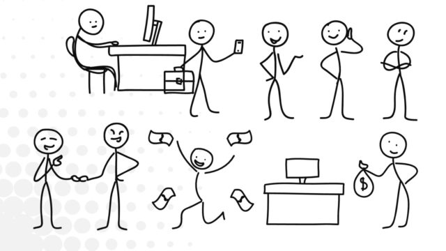 Business Stick Figures PowerPoint