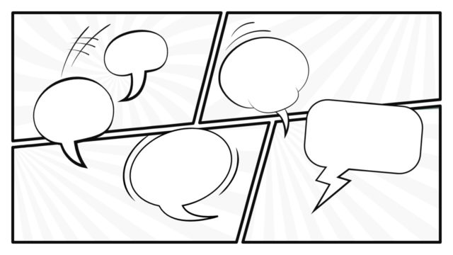White and Black Speech Bubbles PPT