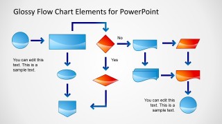 Flow Chart PowerPoint Slide Glossy Style
