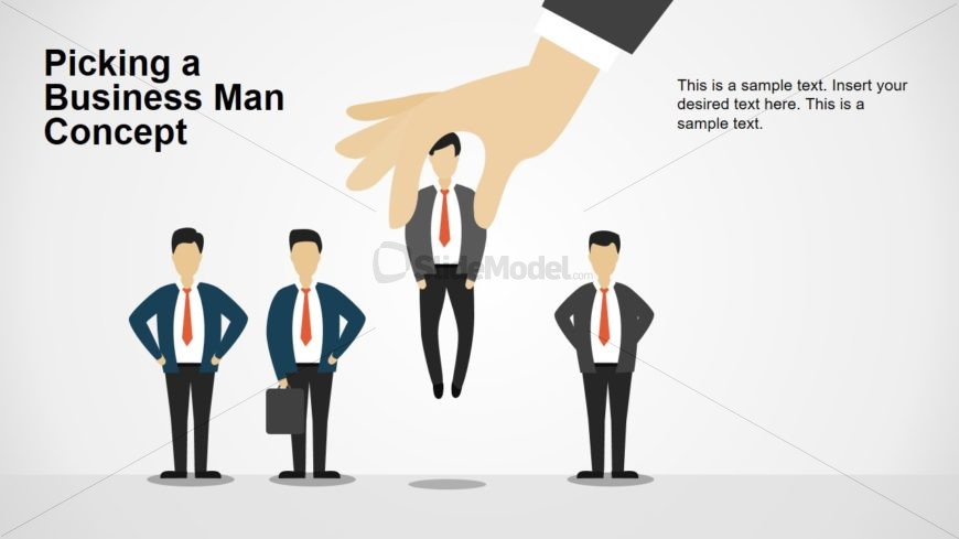 Slide of 4 Businessman Hand Picking