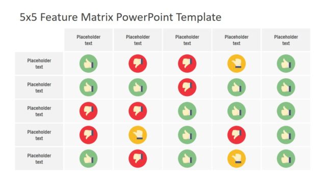 5×5 Feature Matrix PowerPoint Template
