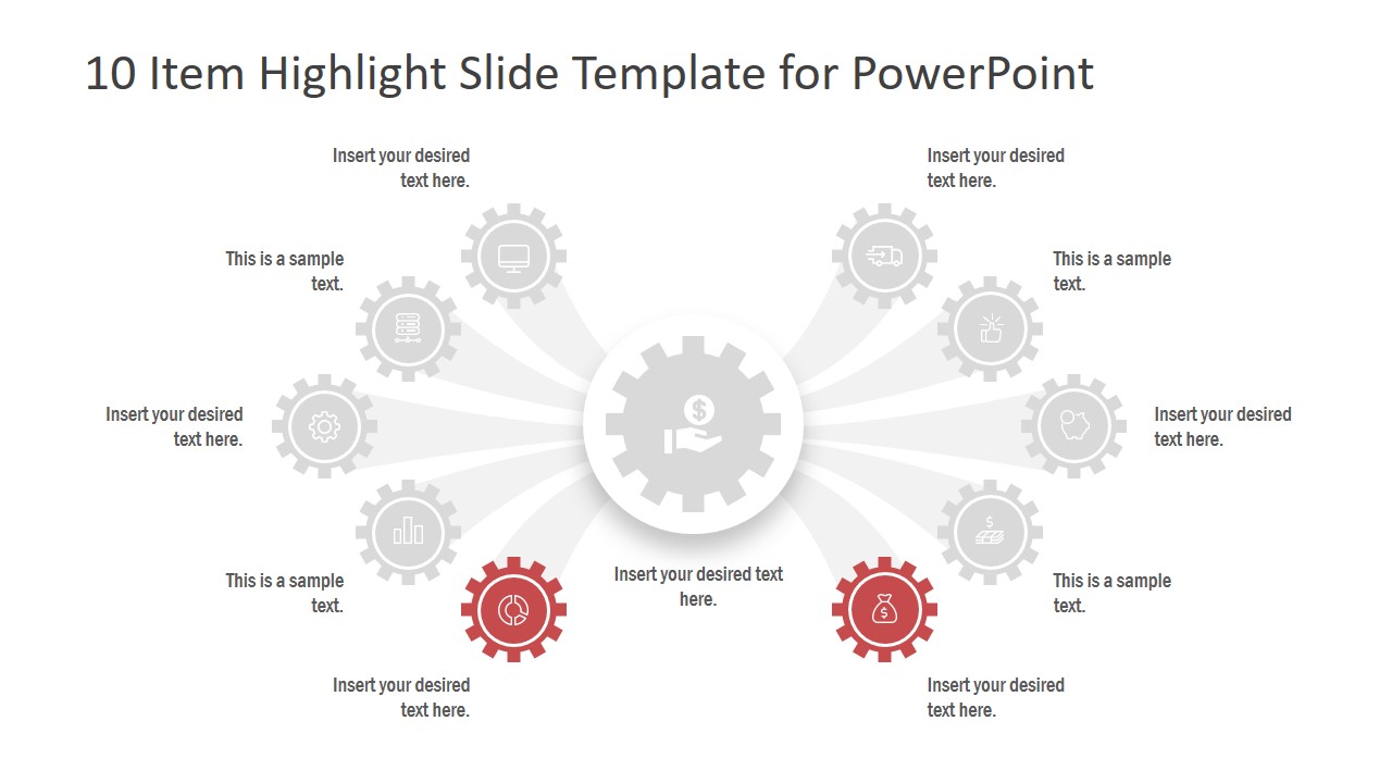 PowerPoint Gear Shape Comparison 