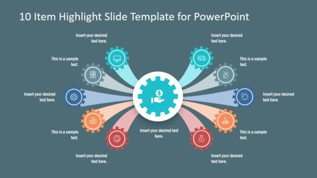 PowerPoint 10 Items Highlighting Comparison