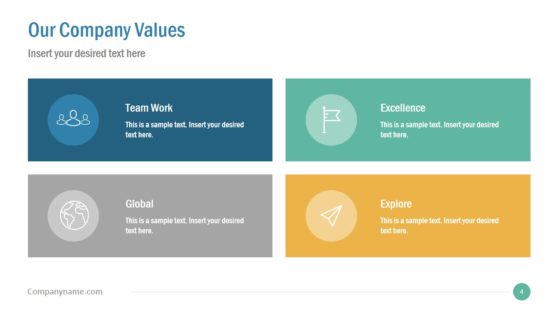 Company Core Values Slide Layout