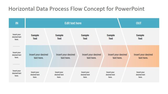 In-Out Horizontal Data Process PowerPoint Diagram