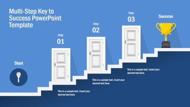 Multi-Step Key to Success PowerPoint Template