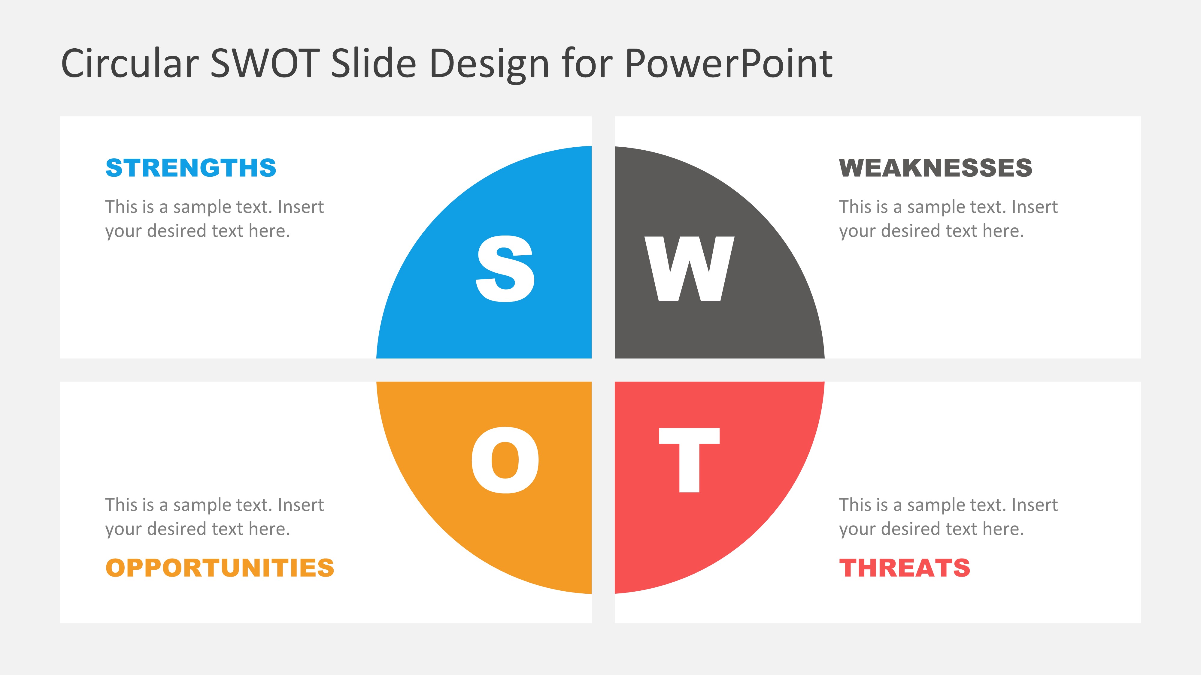Flat SWOT Analysis PowerPoint