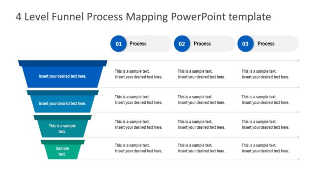 4 Level Funnel Process Mapping PowerPoint Template