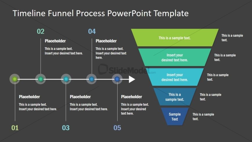 PowerPoint Diagram Funnel and Timeline