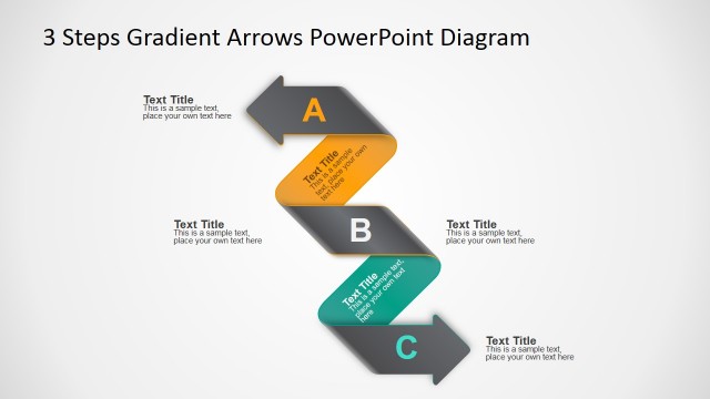 3 Steps Gradient Arrows PowerPoint Diagram