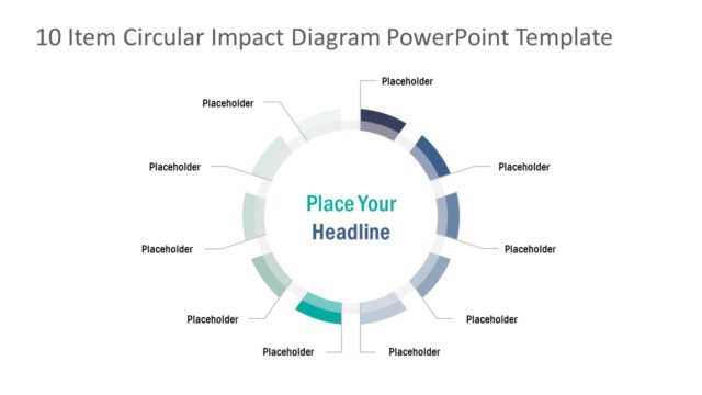10 Item Circular Impact Diagram for PowerPoint