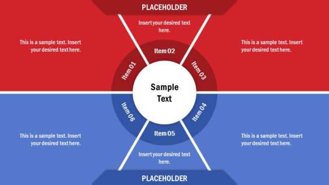 6 Item Circular Core Concept PowerPoint Template