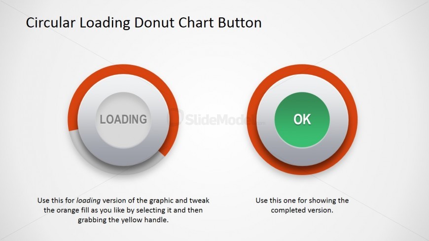 PPT Template Donut Chart Button Shape