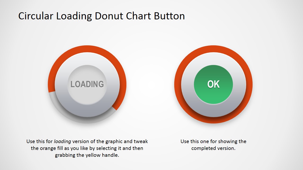PPT Template Donut Chart Button Shape