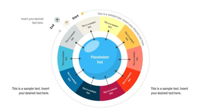 10 Step Start Finish Circular Diagram for PowerPoint