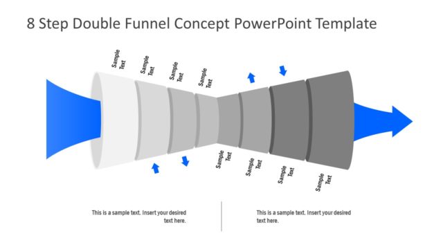 8 Step Double Funnel Concept PowerPoint Template