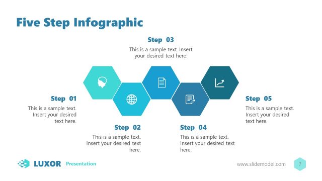 Five Step Infographic Hexagons