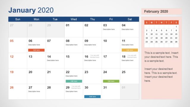 2020 Calendar PowerPoint Template