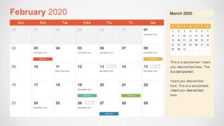 February Calendar PowerPoint Template for 2020