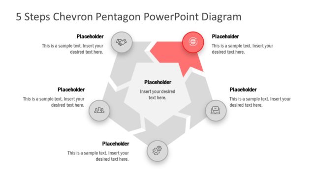 5 Steps Pentagon Chevron PPT