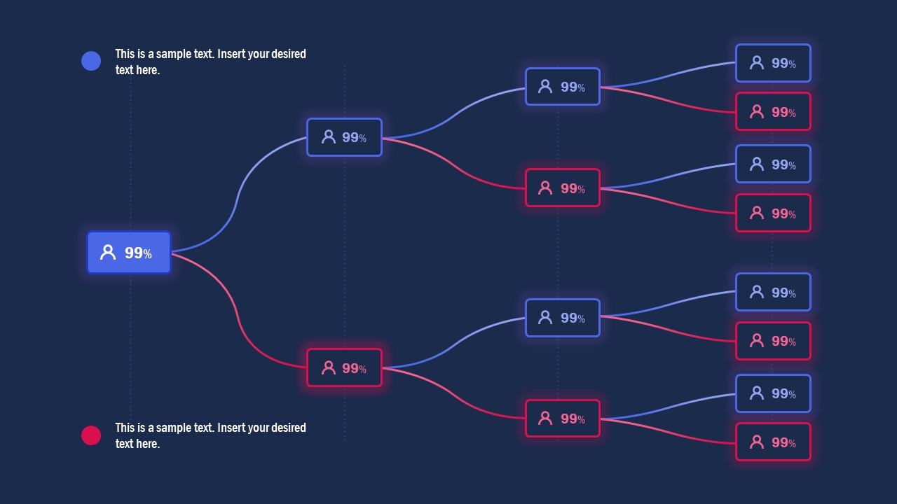 Infographic PowerPoint Horizontal Tree Diagram