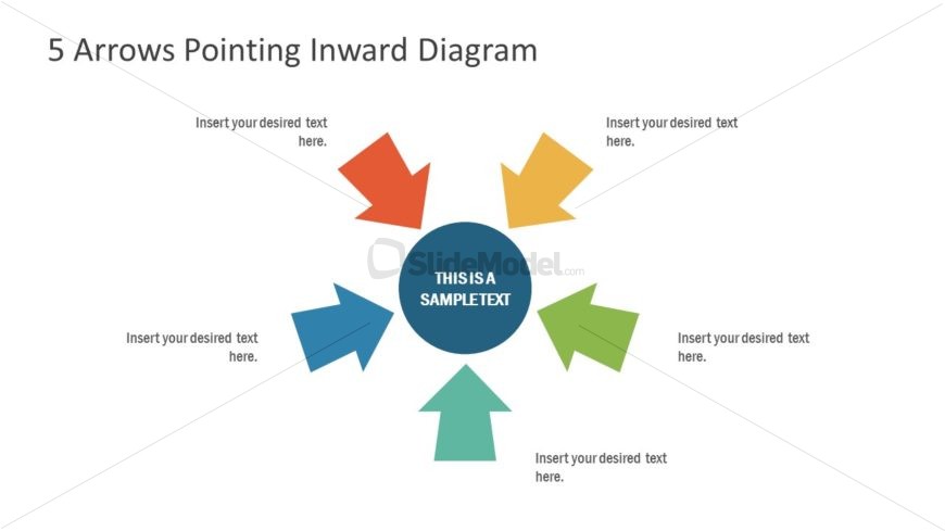 Inward Arrows 5 Steps Diagram