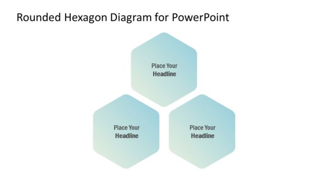 3 Hexagon Gradient Diagram PPT
