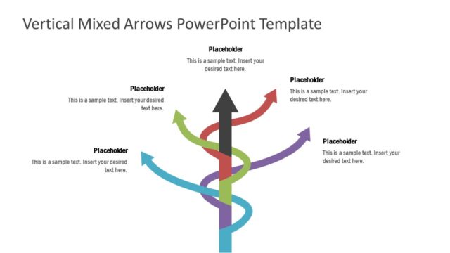 Vertical Mixed Arrows PowerPoint Template