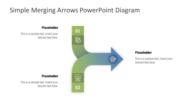 Simple Merging Arrows PowerPoint Diagram
