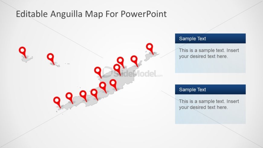 Flat Anguilla PowerPoint Map