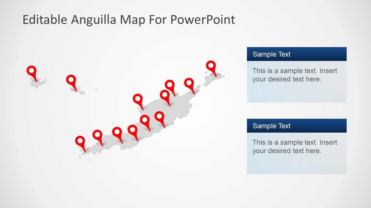 Flat Anguilla PowerPoint Map