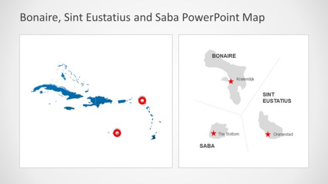 Bonaire Sint Eustatius and Saba PowerPoint Map