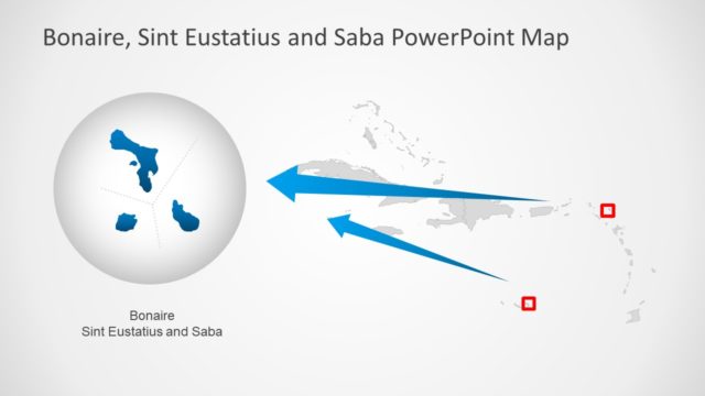 Editable PowerPoint Map Bonaire Sint Eustatius and Saba