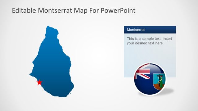Silhouette Map of Montserrat Slide