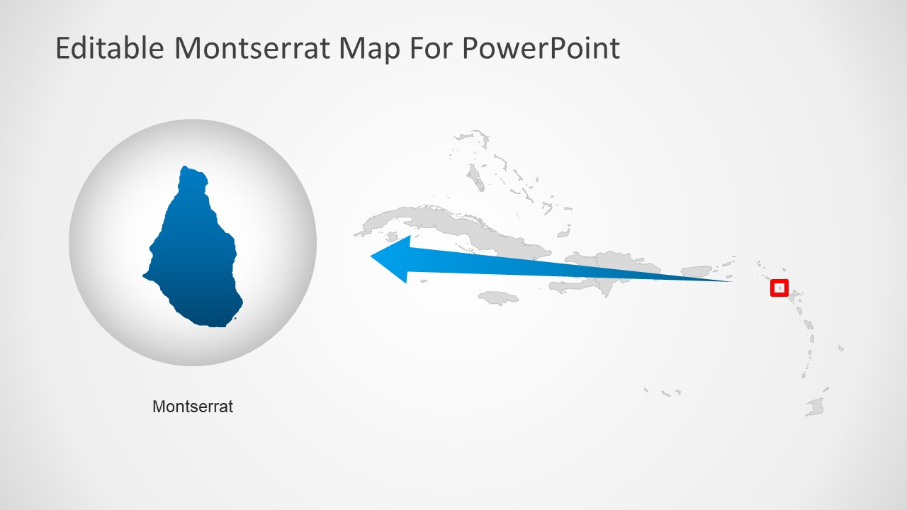 Slide of Montserrat Map Template