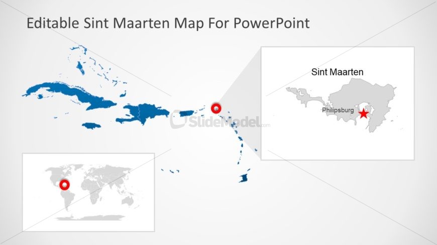 Silhouette Map of Sint Maarten 