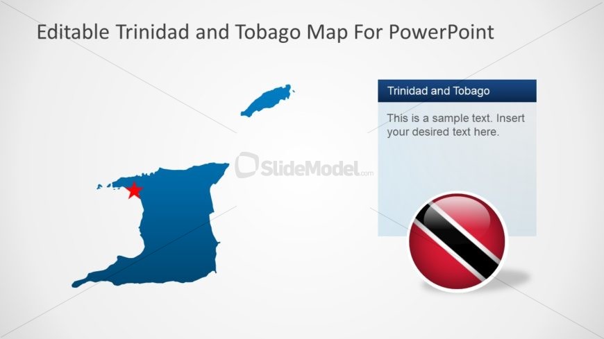 PowerPoint Map Template of Trinidad and Tobago 