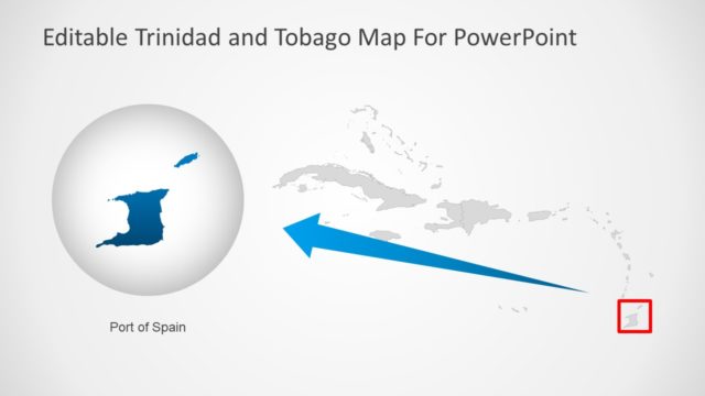 Zoom Map of Trinidad and Tobago PowerPoint