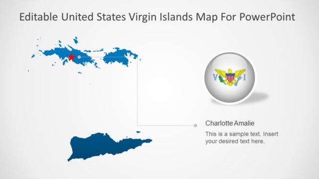 Flat Map Template of Virgin Islands